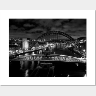 River Tyne in Black and White Posters and Art